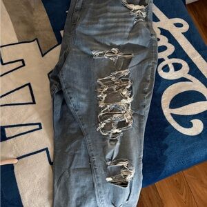 American Eagle Outfitters Ripped Blue Boyfriend Jeans